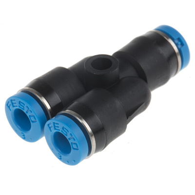 Festo QSMY Series Y Tube-to-Tube Adaptor, Push In 3 mm to Push In 3 mm, Tube-to-Tube Connection Style, 153370