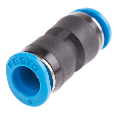 Festo QSM Series Straight Tube-to-Tube Adaptor, Push In 6 mm to Push In 6 mm, Tube-to-Tube Connection Style, 153325