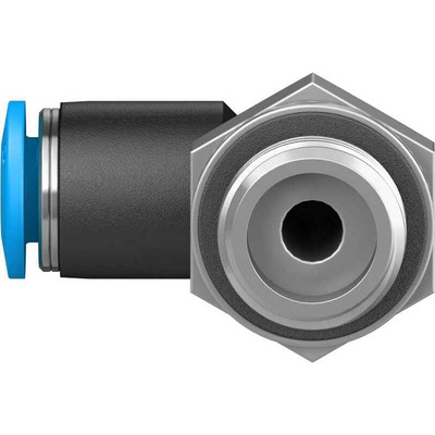 Festo QS Series Elbow Threaded Adaptor, G 1/4 Male to Push In 6 mm, Threaded-to-Tube Connection Style, 186118