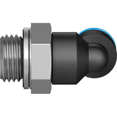 Festo QS Series Elbow Threaded Adaptor, G 1/4 Male to Push In 6 mm, Threaded-to-Tube Connection Style, 186118