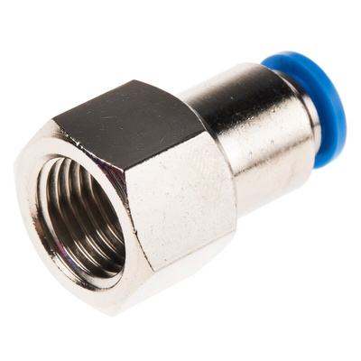 Festo QS Series Straight Threaded Adaptor, G 1/4 Female to Push In 6 mm, Threaded-to-Tube Connection Style, 153024