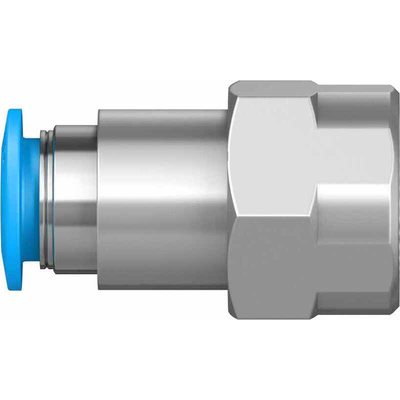 Festo QS Series Straight Threaded Adaptor, G 1/4 Female to Push In 8 mm, Threaded-to-Tube Connection Style, 153026
