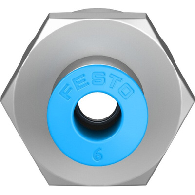 Festo QS Series Straight Threaded Adaptor, G 3/8 Female to Push In 6 mm, Threaded-to-Tube Connection Style, 190652