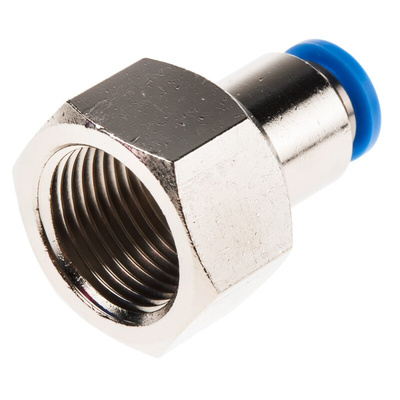 Festo QS Series Straight Threaded Adaptor, G 3/8 Female to Push In 6 mm, Threaded-to-Tube Connection Style, 190652