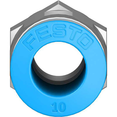 Festo QS Series Straight Threaded Adaptor, G 1/4 Male to Push In 10 mm, Threaded-to-Tube Connection Style, 186101