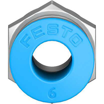 Festo QS Series Straight Threaded Adaptor, G 1/8 Male to Push In 6 mm, Threaded-to-Tube Connection Style, 186096