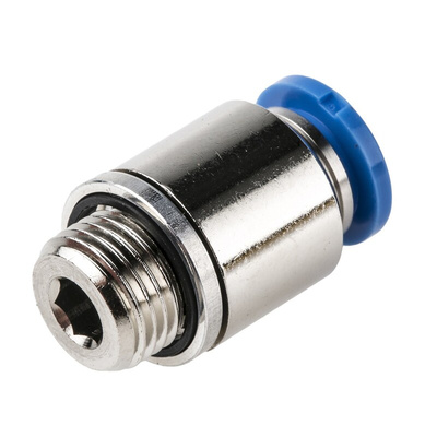 Festo QS Series Straight Threaded Adaptor, G 1/8 Male to Push In 6 mm, Threaded-to-Tube Connection Style, 186107