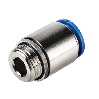 Festo QS Series Straight Threaded Adaptor, G 3/8 Male to Push In 12 mm, Threaded-to-Tube Connection Style, 186114