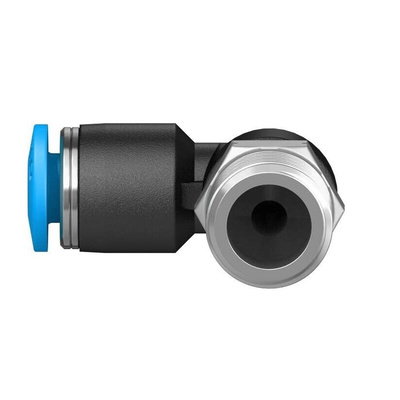 Festo QS Series Elbow Threaded Adaptor, R 1/8 Male to Push In 4 mm, Threaded-to-Tube Connection Style, 153045