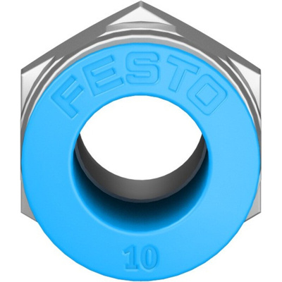Festo QS Series Straight Threaded Adaptor, R 1/4 Male to Push In 10 mm, Threaded-to-Tube Connection Style, 153007
