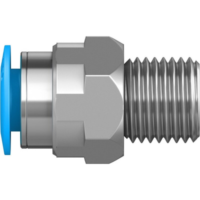 Festo QS Series Straight Threaded Adaptor, R 1/4 Male to Push In 10 mm, Threaded-to-Tube Connection Style, 153007