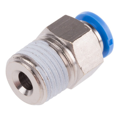Festo QS Series Straight Threaded Adaptor, R 1/4 Male to Push In 6 mm, Threaded-to-Tube Connection Style, 153003