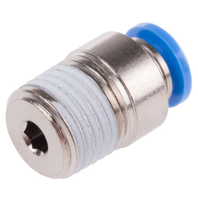 Festo QS Series Straight Threaded Adaptor, R 1/4 Male to Push In 6 mm, Threaded-to-Tube Connection Style, 153014