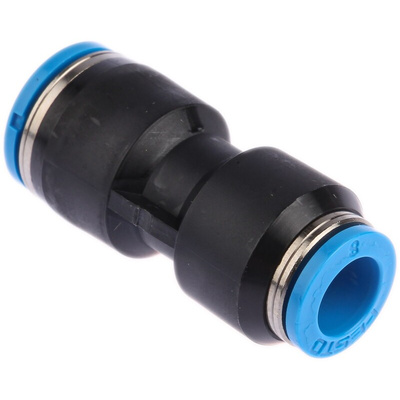 Festo QS Series Reducer Nipple, Push In 10 mm to Push In 8 mm, Tube-to-Tube Connection Style, 153039