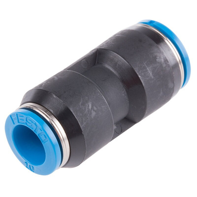 Festo QS Series Reducer Nipple, Push In 12 mm to Push In 10 mm, Tube-to-Tube Connection Style, 153040