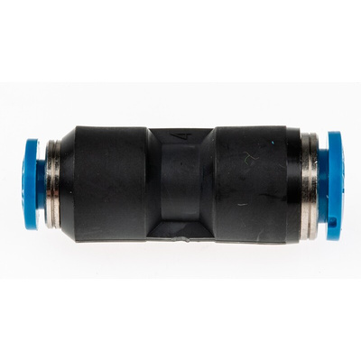 Festo QS Series Reducer Nipple, Push In 6 mm to Push In 4 mm, Tube-to-Tube Connection Style, 153037