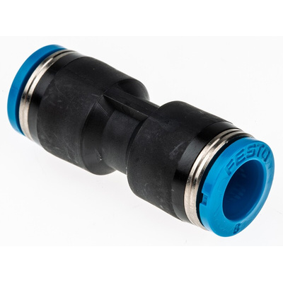 Festo QS Series Straight Tube-to-Tube Adaptor, Push In 8 mm to Push In 8 mm, Tube-to-Tube Connection Style, 153033
