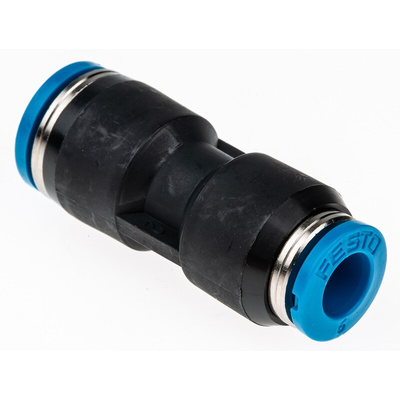 Festo QS Series Reducer Nipple, Push In 8 mm to Push In 6 mm, Tube-to-Tube Connection Style, 153038
