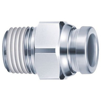 SMC KQG2 Series Straight Threaded Adaptor, M5 Male to Push In 6 mm, Threaded-to-Tube Connection Style