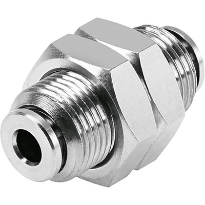 Festo Bulkhead Tube-to-Tube Adaptor, Push In 6 mm to Push In 6 mm, Tube-to-Tube Connection Style, 578300