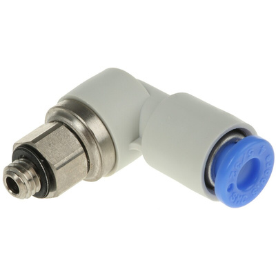 SMC KSL Series Elbow Threaded Adaptor, M5 Male to Push In 4 mm, Threaded-to-Tube Connection Style