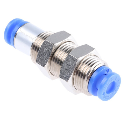 SMC KC Series Bulkhead Tube-to-Tube Adaptor, Push In 4 mm to Push In 4 mm, Tube-to-Tube Connection Style