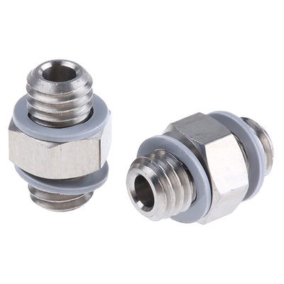 SMC M Series Bulkhead Threaded Adaptor, M5 Male to M5 Male, Threaded Connection Style