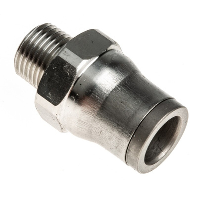 Legris LF3800 Series Straight Threaded Adaptor, R 1/8 Male to Push In 8 mm, Threaded-to-Tube Connection Style