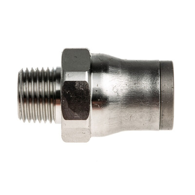 Legris LF3800 Series Straight Threaded Adaptor, R 1/8 Male to Push In 8 mm, Threaded-to-Tube Connection Style