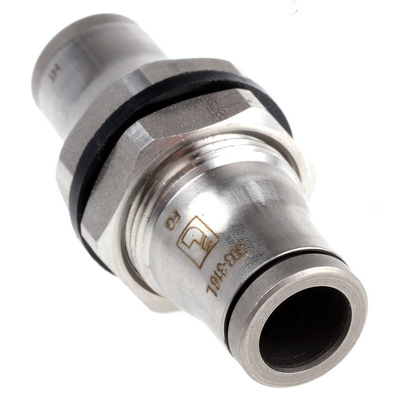 Legris LF3800 Series Bulkhead Tube-to-Tube Adaptor, Push In 8 mm to Push In 8 mm, Tube-to-Tube Connection Style