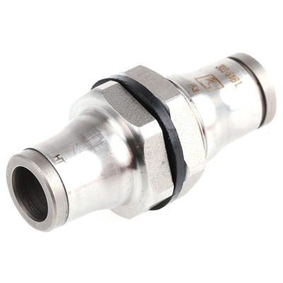 Legris LF3800 Series Bulkhead Tube-to-Tube Adaptor, Push In 8 mm to Push In 8 mm, Tube-to-Tube Connection Style