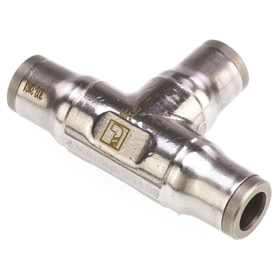 Legris LF3800 Series Tee Tube-to-Tube Adaptor Push In 6 mm, Push In 6 mm to Push In 6 mm, Tube-to-Tube Connection Style