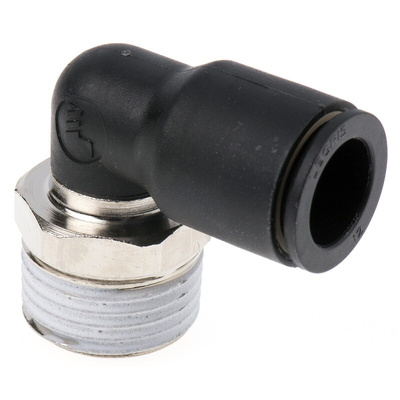 Legris LF3000 Series Elbow Threaded Adaptor, R 1/2 Male to Push In 12 mm, Threaded-to-Tube Connection Style