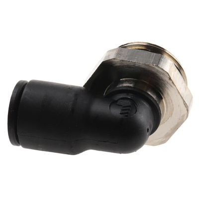 Legris LF3000 Series Elbow Threaded Adaptor, G 1/2 Male to Push In 10 mm, Threaded-to-Tube Connection Style