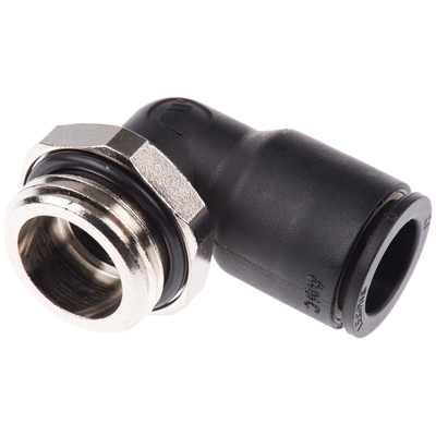 Legris LF3000 Series Elbow Threaded Adaptor, G 1/2 Male to Push In 12 mm, Threaded-to-Tube Connection Style