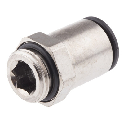 Legris LF3000 Series Straight Threaded Adaptor, G 3/8 Male to Push In 12 mm, Threaded-to-Tube Connection Style