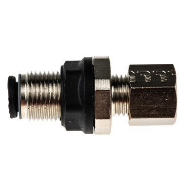 Legris LF3000 Series Bulkhead Tube-to-Tube Adaptor, Push In 6 mm to Push In 6 mm, Tube-to-Tube Connection Style