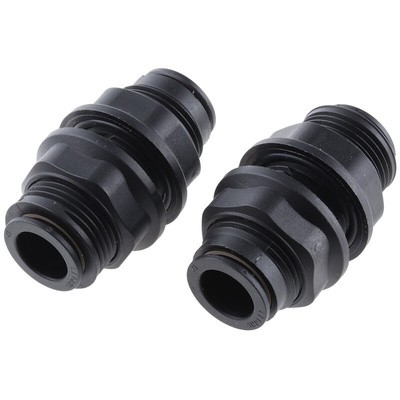 Legris LF3000 Series Bulkhead Tube-to-Tube Adaptor, Push In 12 mm to Push In 12 mm, Tube-to-Tube Connection Style