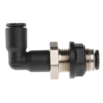 Legris LF3000 Series Bulkhead Tube-to-Tube Adaptor, Push In 6 mm to Push In 6 mm, Tube-to-Tube Connection Style