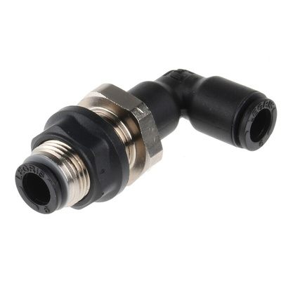Legris LF3000 Series Bulkhead Tube-to-Tube Adaptor, Push In 6 mm to Push In 6 mm, Tube-to-Tube Connection Style