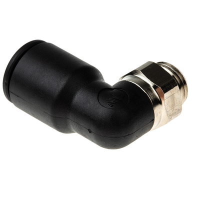 Legris LF3000 Series Elbow Threaded Adaptor, G 1/4 Male to Push In 12 mm, Threaded-to-Tube Connection Style