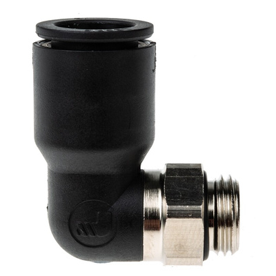 Legris LF3000 Series Elbow Threaded Adaptor, G 1/4 Male to Push In 12 mm, Threaded-to-Tube Connection Style
