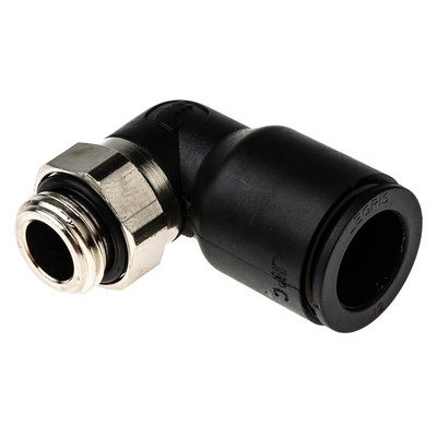 Legris LF3000 Series Elbow Threaded Adaptor, G 1/4 Male to Push In 12 mm, Threaded-to-Tube Connection Style