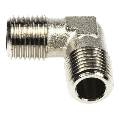 Legris 0914 Series Elbow Threaded Adaptor, R 1/4 Male to R 1/4 Male, Threaded Connection Style