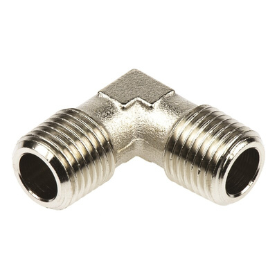 Legris 0914 Series Elbow Threaded Adaptor, R 1/4 Male to R 1/4 Male, Threaded Connection Style