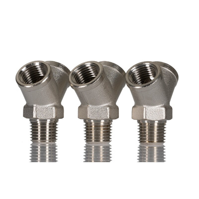 Legris 0911 Series Y Threaded Adaptor, R 1/4 Male to G 1/4 Female, Threaded Connection Style