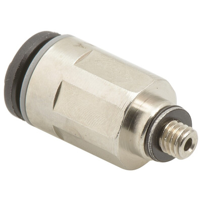 Legris LF3000 Series Straight Threaded Adaptor, M3 Male to Push In 4 mm, Threaded-to-Tube Connection Style