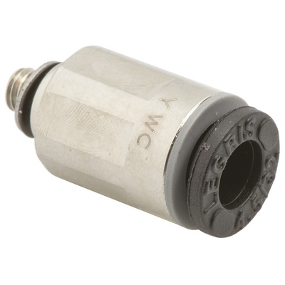 Legris LF3000 Series Straight Threaded Adaptor, M3 Male to Push In 4 mm, Threaded-to-Tube Connection Style