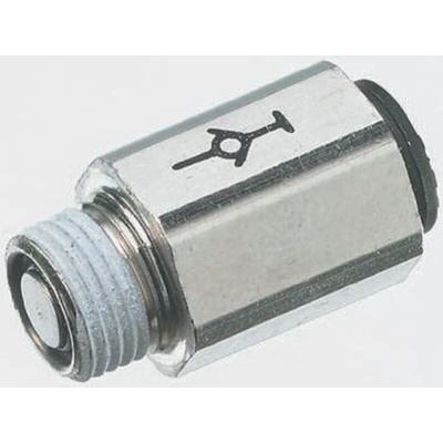 Legris LF3000 Series Straight Threaded Adaptor, R 1/8 Male to Push In 6 mm, Threaded-to-Tube Connection Style