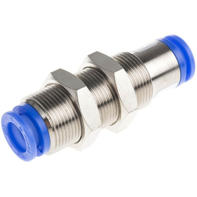 SMC KC Series Bulkhead Tube-to-Tube Adaptor, Push In 8 mm to Push In 8 mm, Tube-to-Tube Connection Style